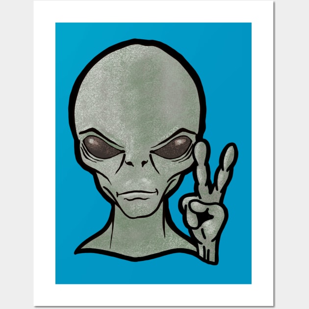 Peace Alien Wall Art by Mystic Groove Goods